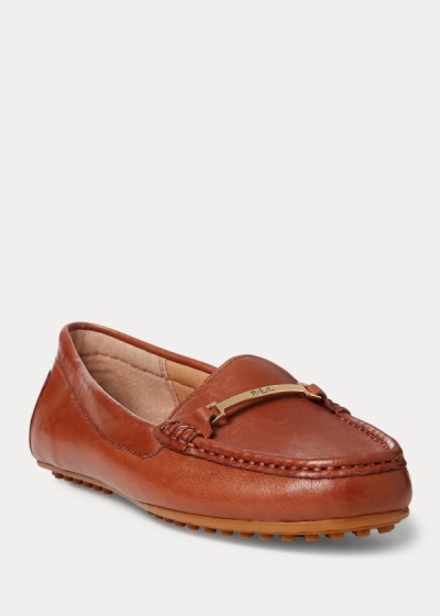 Mocasines Ralph Lauren Mujer Marrom Oscuro - Briony Leather - SBKMI2945